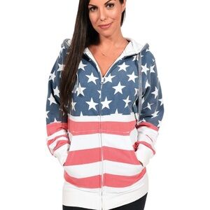 USA "Vintage-Print" Unisex Full-Zipper Hoodie